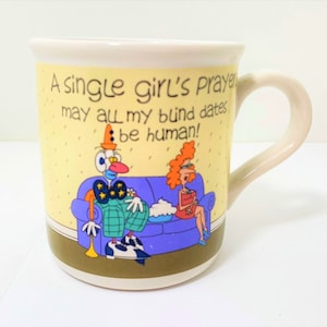 Vintage anni '90 incontri donna single signora donna ragazza clown divertente umorismo esca saluti americani segno distintivo scherzo tazza scatola di scarpe saluti