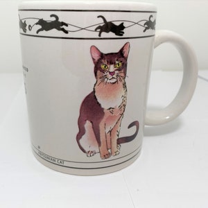 Vintage cat breed lovers ABYSSINIAN mug houston harvest gift productions tabby brown mackerel