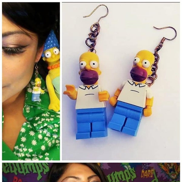 ach! HOMER SIMPSON Lego Ohrringe