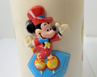 vintage plastic melamine MICKEYS DIAMOND JUBILEE disney on ice souvenir cup