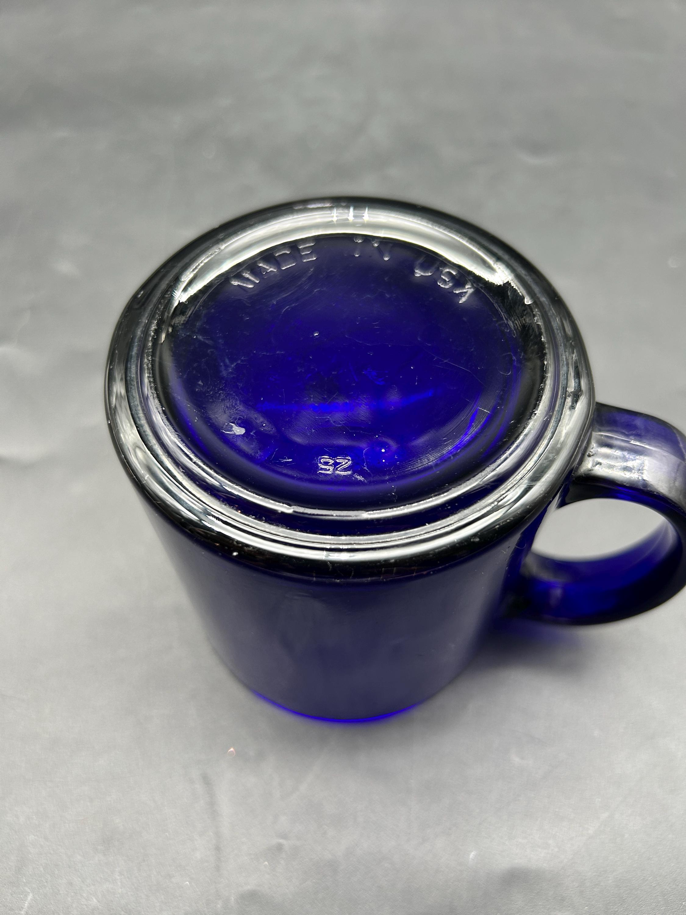 Cobalt Blue Glass Coffee Mug: Vintage American Made Drinkware, USA  Collectible - Etsy