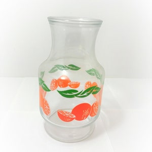 Viintage Federal Anchor Hocking Pyrex mcm glass juice carafe pitcher oranges handi serve decanter
