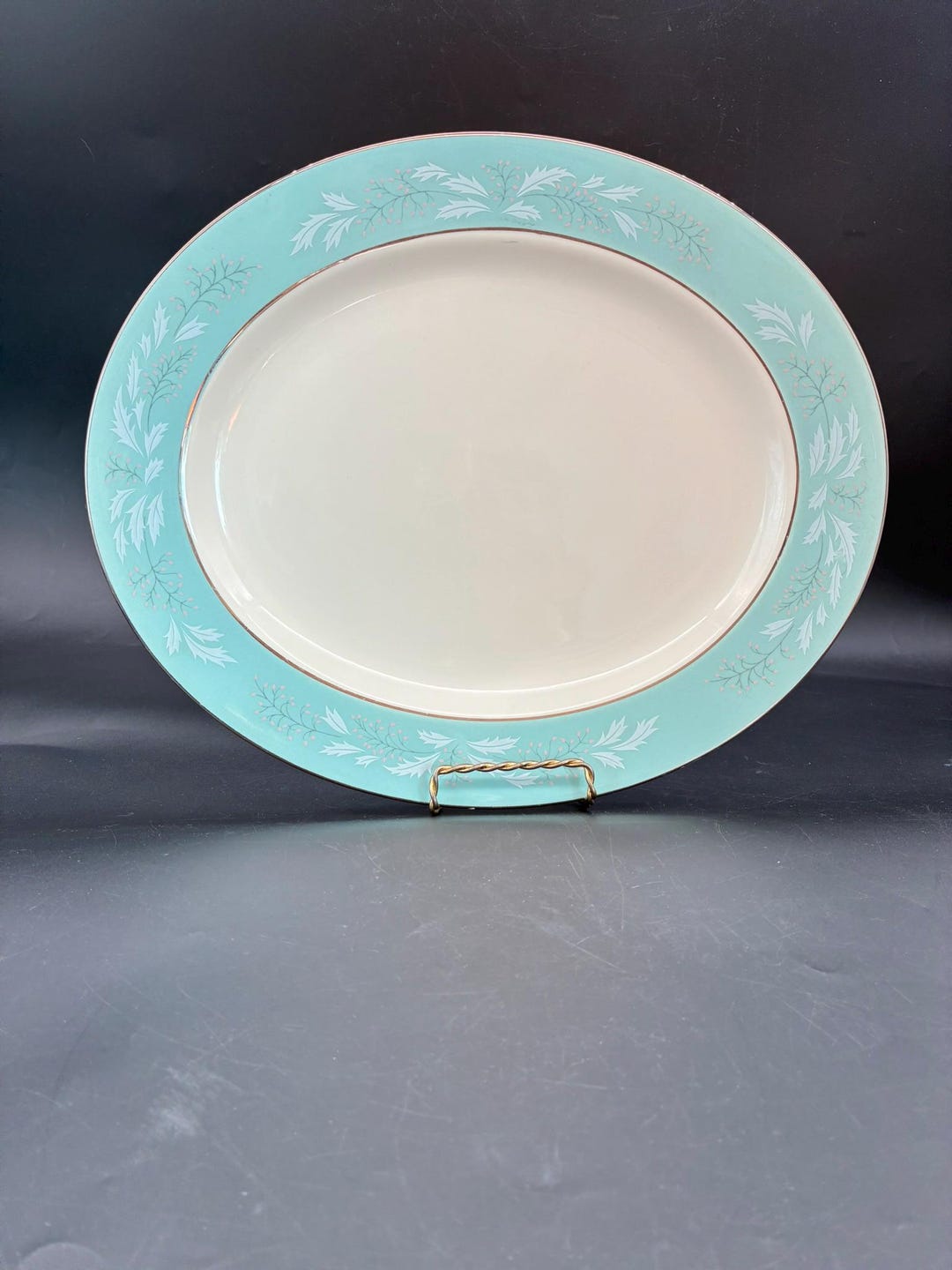 Homer Laughlin Cavalier Eggshell Romance Oval Platter 13.5 Inch