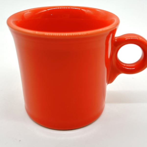Vintage Fiesta Ware Fiestaware Bright Orange Poppy Paprika Coffee Mug Tea Cup O ring Handle