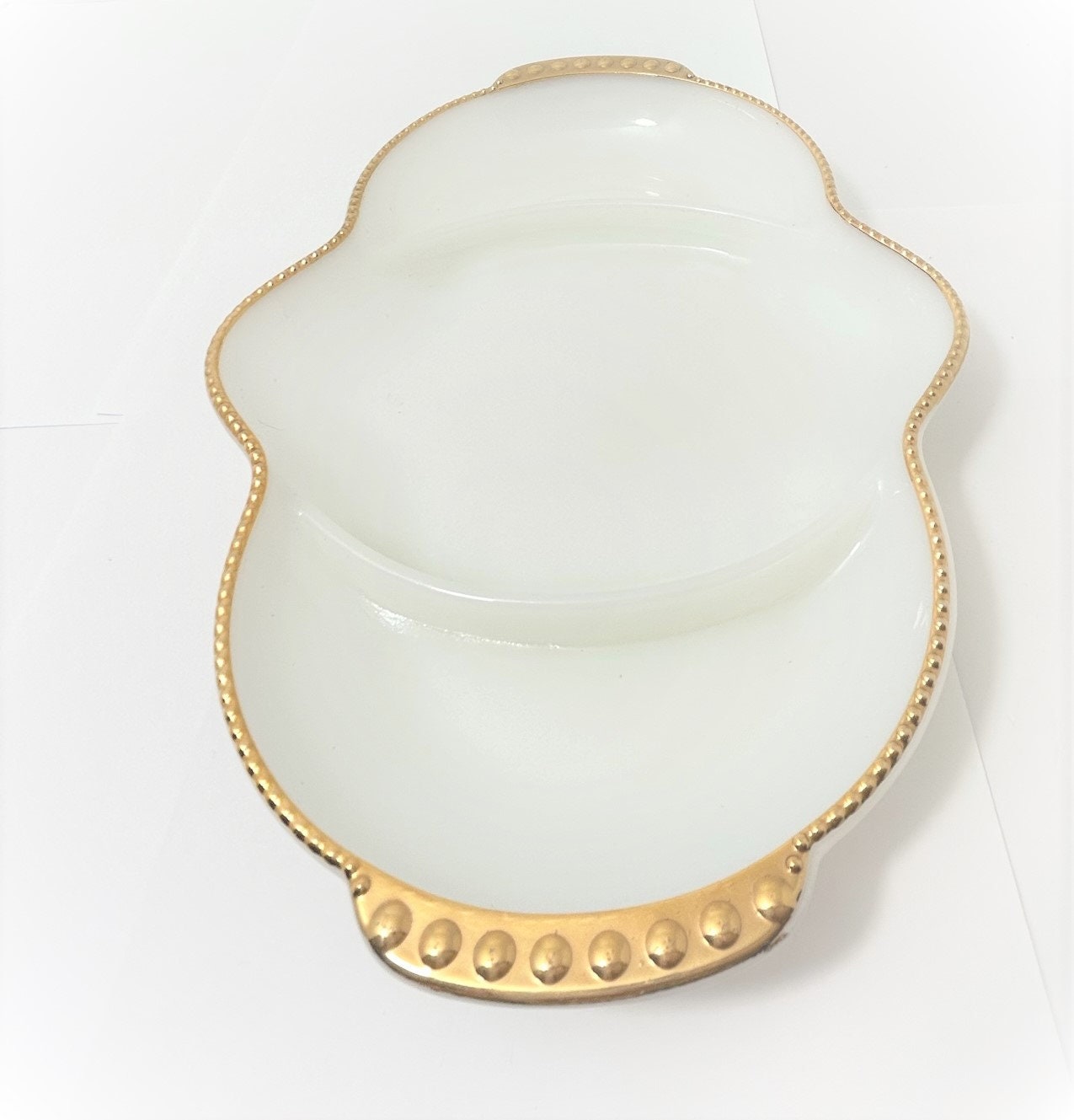 ファイヤーキング ホワイトミルクガラス ゴールドリム付きディバイ