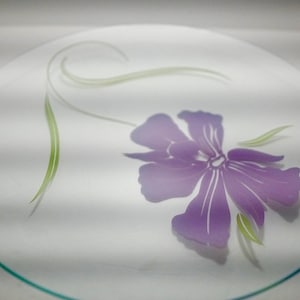 Vintage Dorothy Thorpe Floral Glass Serving Platter - Mid Century Decor (16&quot;)