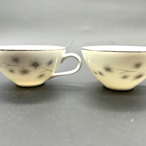 Set of 2 Creative Fine China Platinum Starburst 1014 Teacup