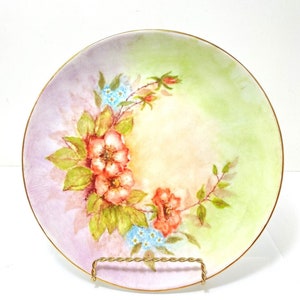 Hand Painted Royal Crown Bavarian Porcelain China Plate floral flowers