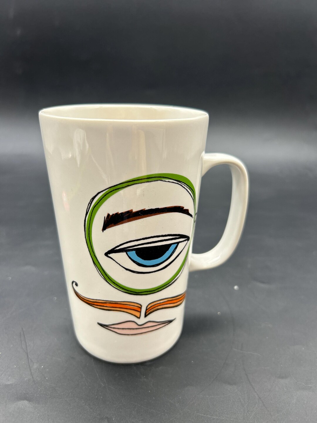 RARE Starbucks 2014 Coffee Mug Monocle French Eye Mustache 16 Oz Dot  Collection - Etsy