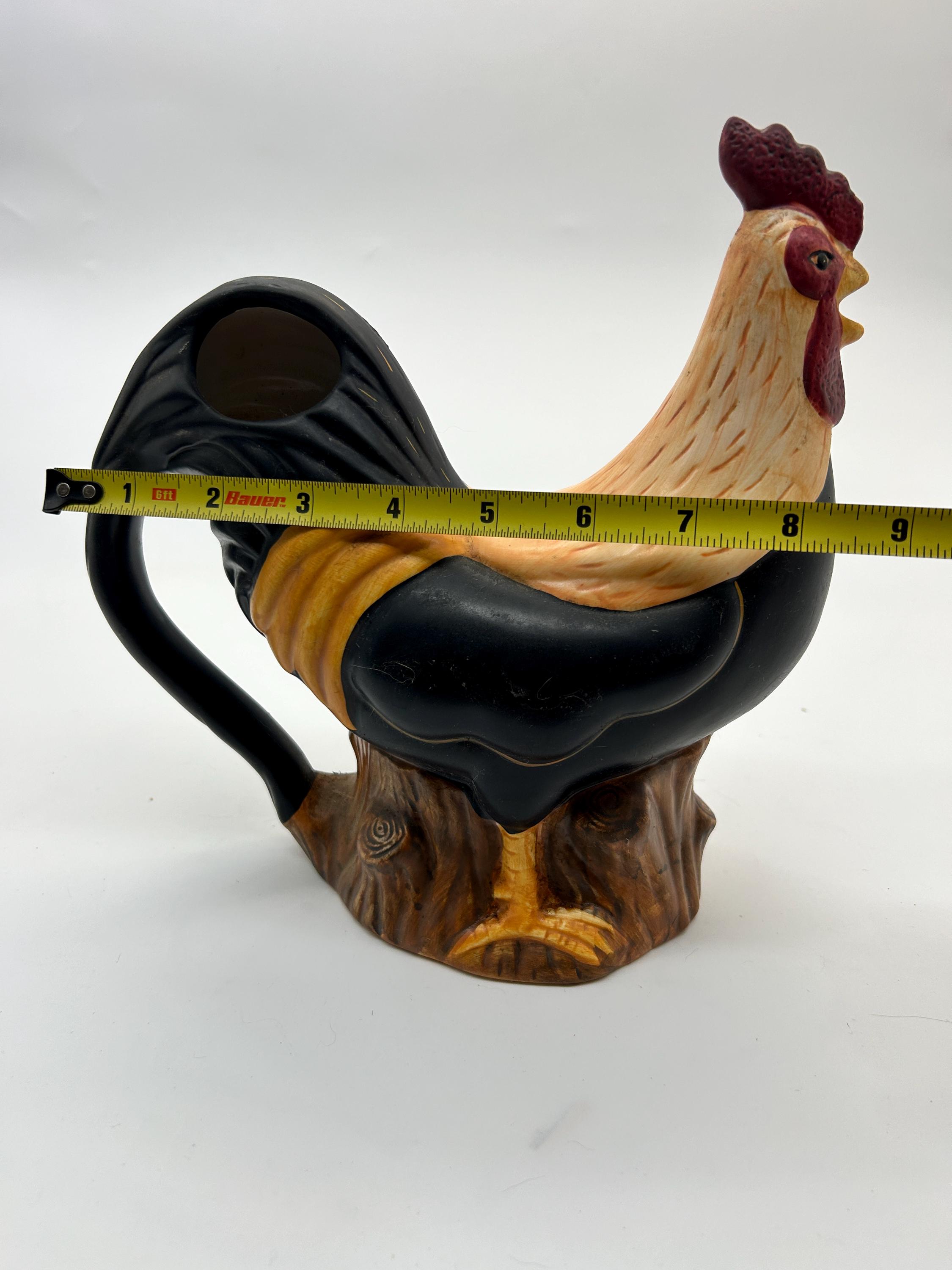 Sakura Chicken Rooster Hand Painted Pitcher Warren Kimble Country