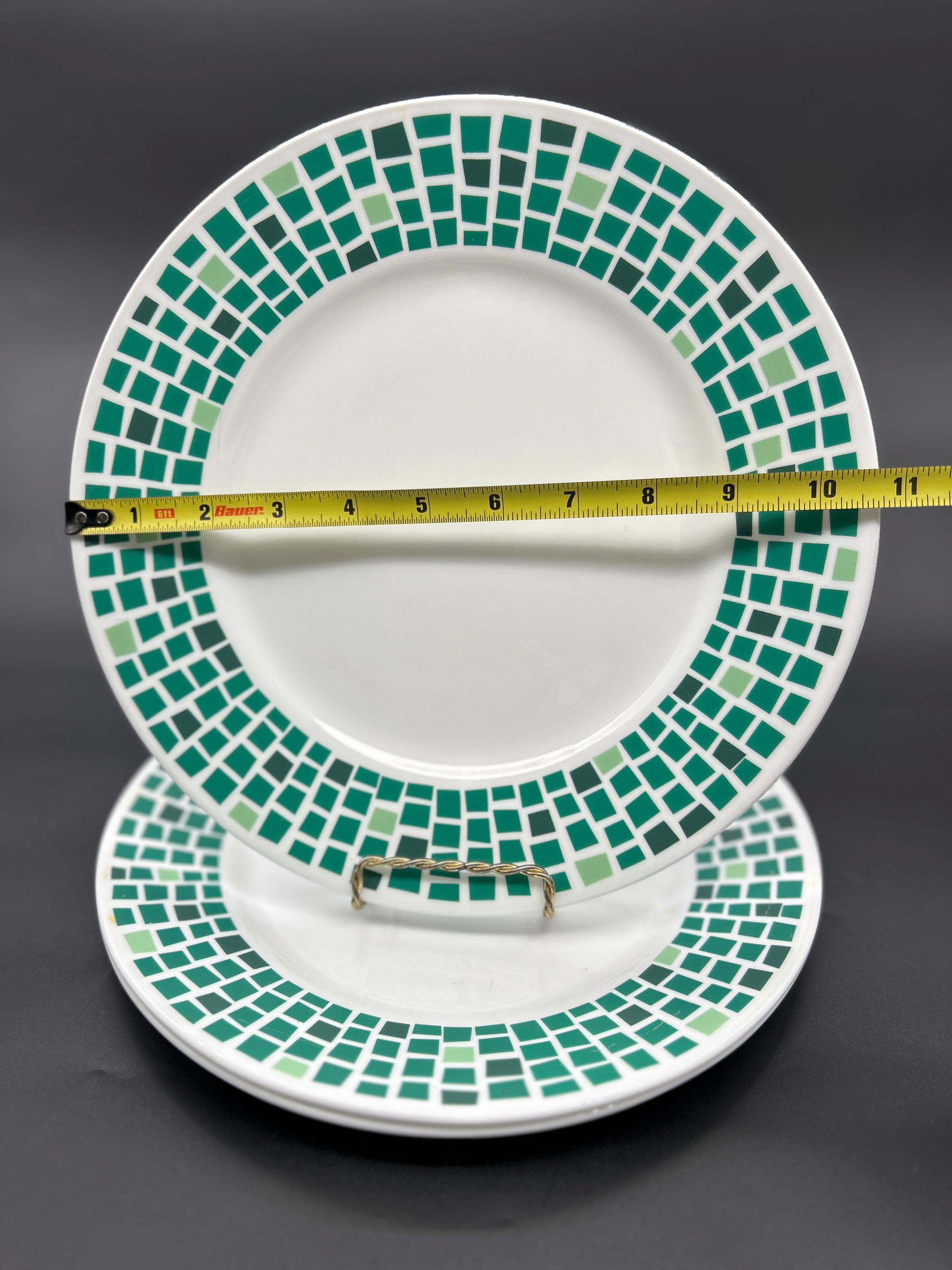 Corelle Precious Colours Emerald Green Mosaic Set of 3 Dinner