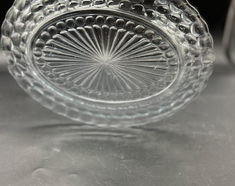 Vintage Anchor Hocking Blue Bubble Glass Oval Serving Platter 12 Inch Mid Century Depression Glass Tray Plate Collectible Retro Kitchen