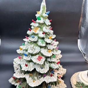 HUGE 23&quot; Ceramic Christmas Tree Vtg 1979 Nowell Mold 5 Piece EUC