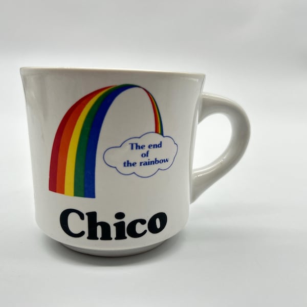 Vintage 80s Chico The end of the rainbow souvenir cloud mug coffee tea cup mug