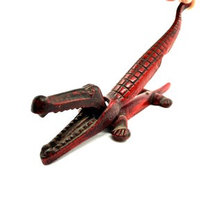 Vintage MID Century SOLID Cast TWO Piece Cast Alligato/Crocodile Nutcracker