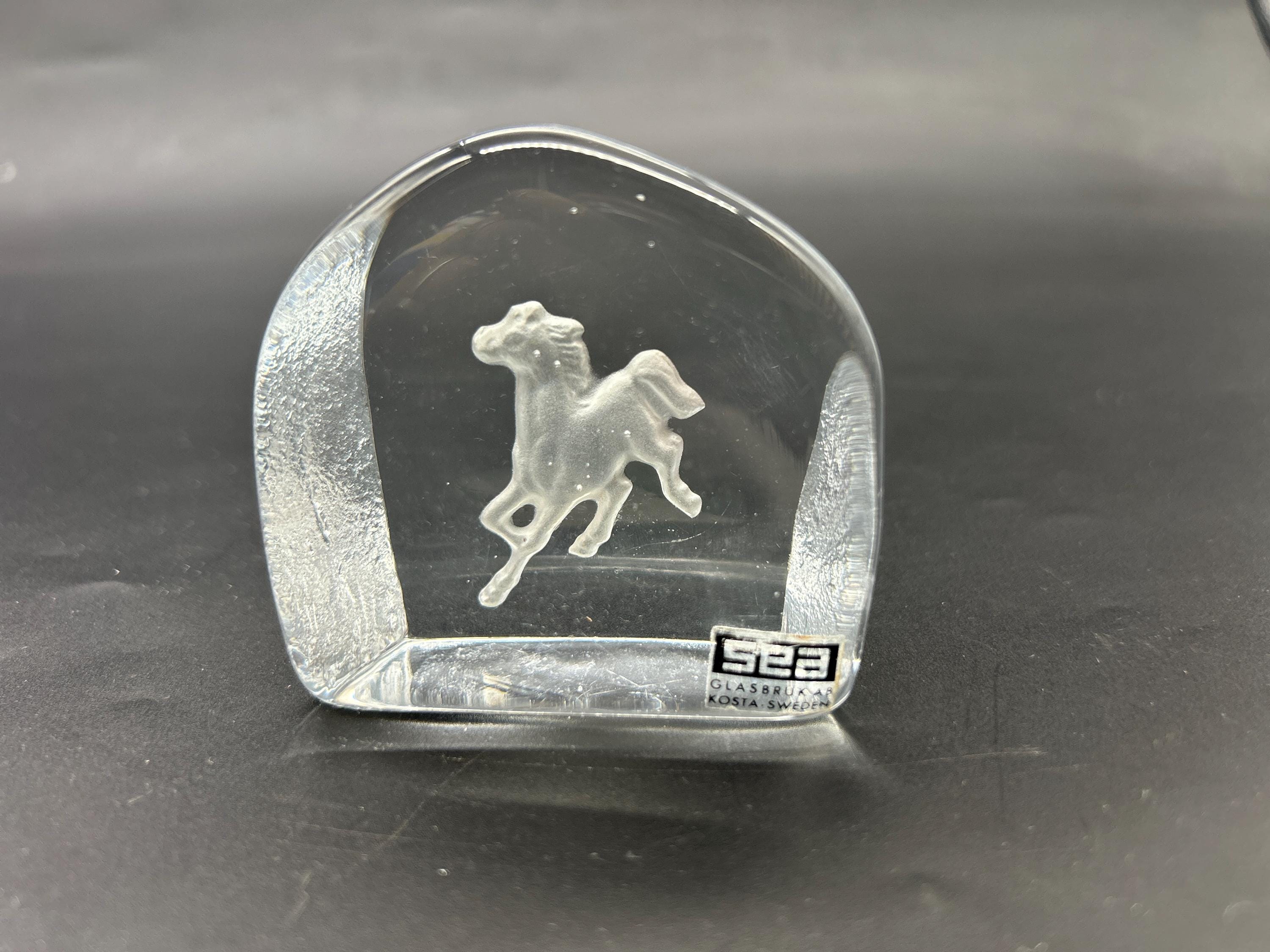 KOSTA スウェーデン Sea Glas Bruk Horse アートグラス ペーパー