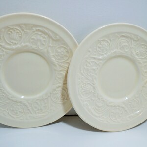 Wedgwood of Etruria & Barlaston Patrician 6&quot; Plates Saucers Ivory - Set 4