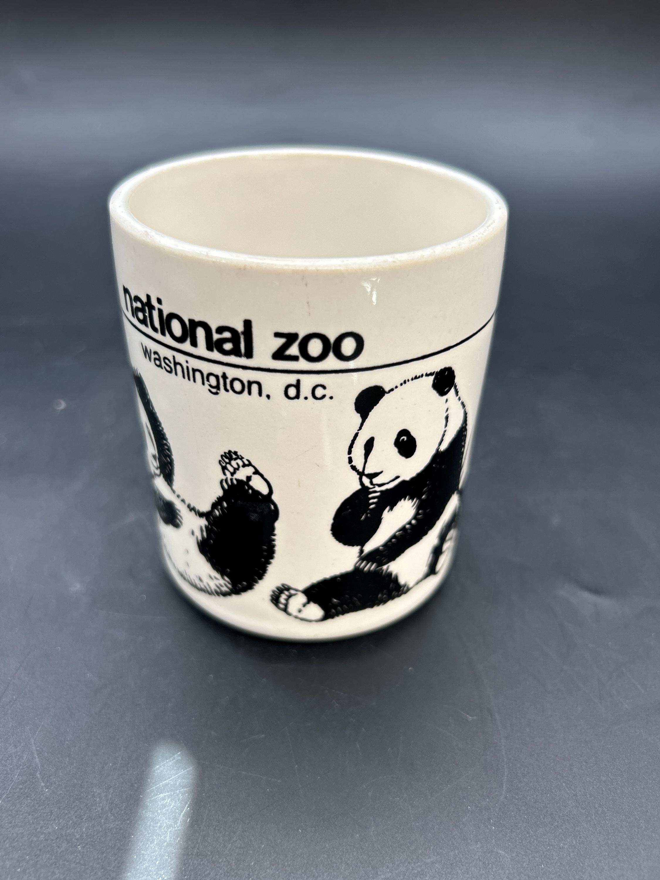 Vintage 1982 National Zoo Washington DC Black White Panda 8oz