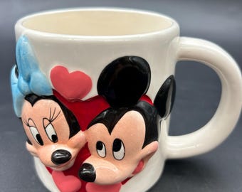 Vintage Disney Mickey and Minnie Love Coffee Mug Valentine’s Day