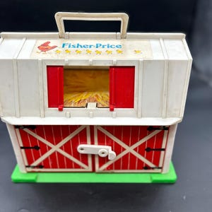 1986 Fisher Price Little People Barn Farm Play Set #2501 Vintage Made in USA