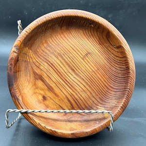Vintage Walnut Snack Trinket dish Nut Bowl Mid-Century Modern 7&quot;