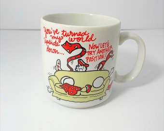 Vintage Cartoon Coffee Mug: Sexy Couples Humor, Valentine's Gift