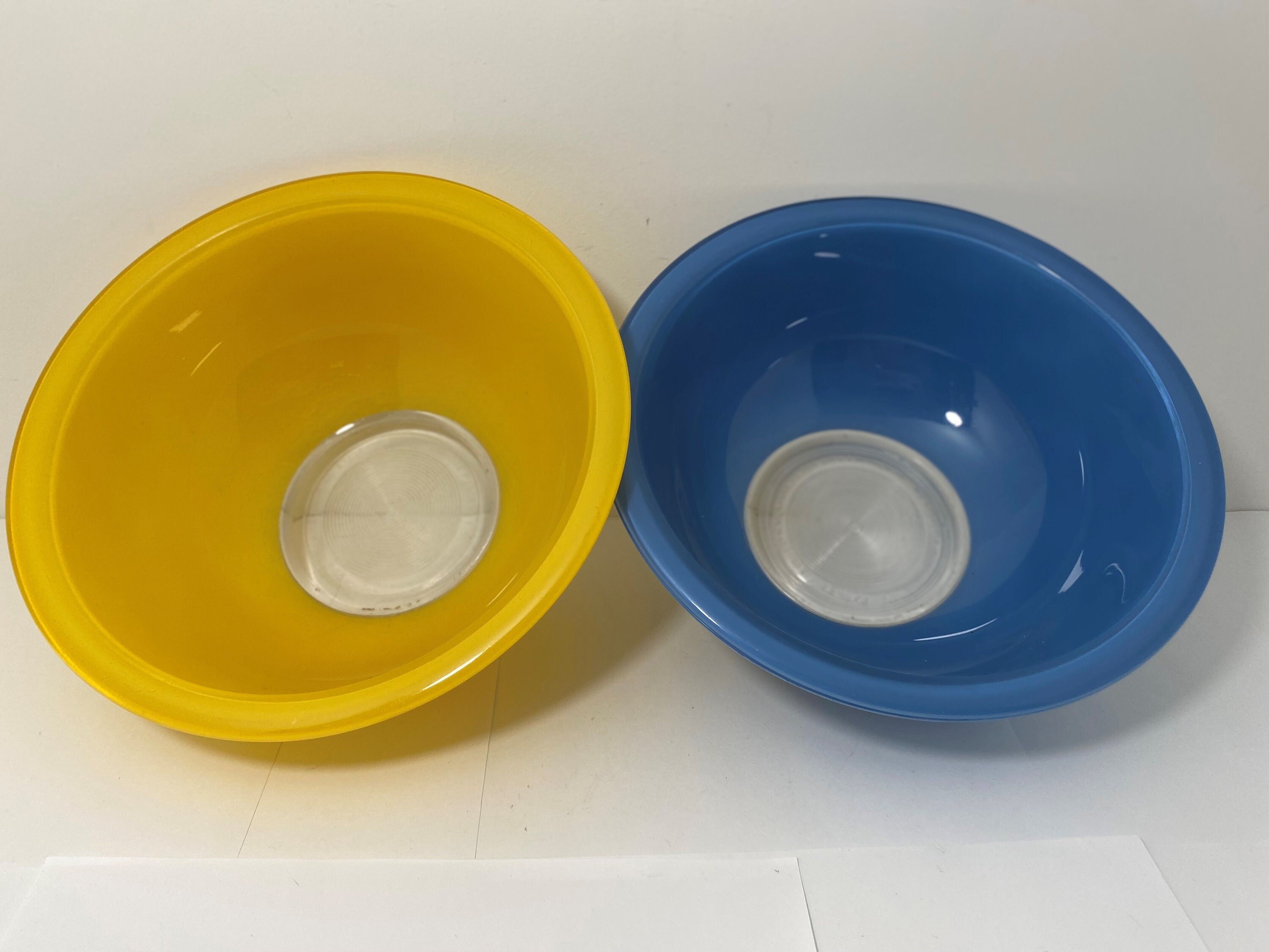 ヴィンテージ パイレックス ミキシングボウルセット：イエロー＆ブルー