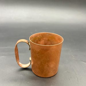 Small Vintage Copper Mug Rustic Metal Cup Handled Kitchen Decor Farmhouse Barware Collectible