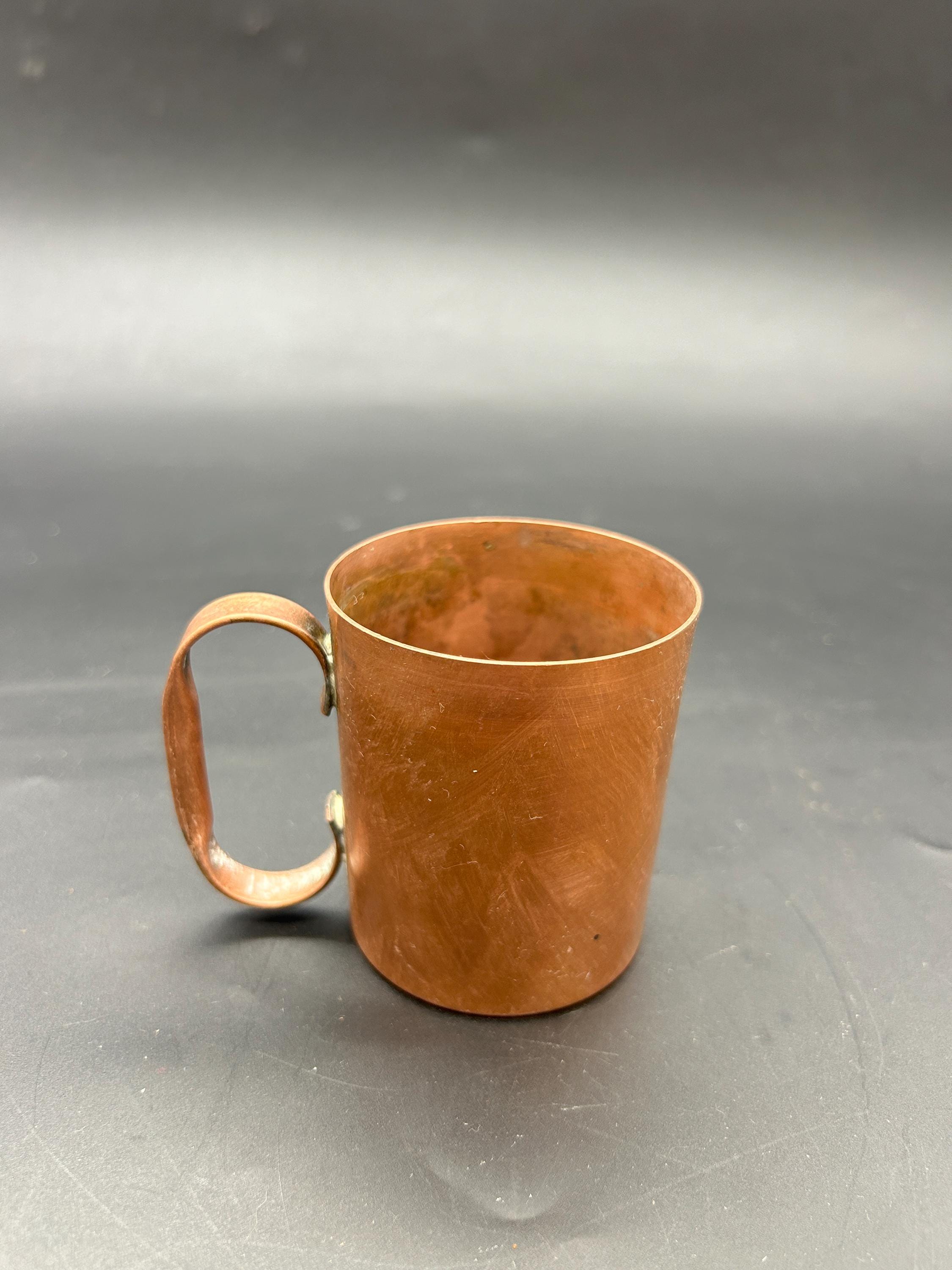Small Vintage Copper Mug Rustic Metal Cup Handled Kitchen Decor