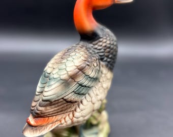 Vintage Redhead Duck Figurine Handpainted made in Japan
