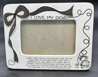 Vintage Ceramic Dog Photo Frame, Children of the Inner Light, 4x6