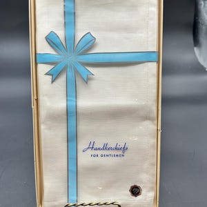 Vintage 1 Linen Fine “A” Handkerchiefs For Men White Unused In Original Box