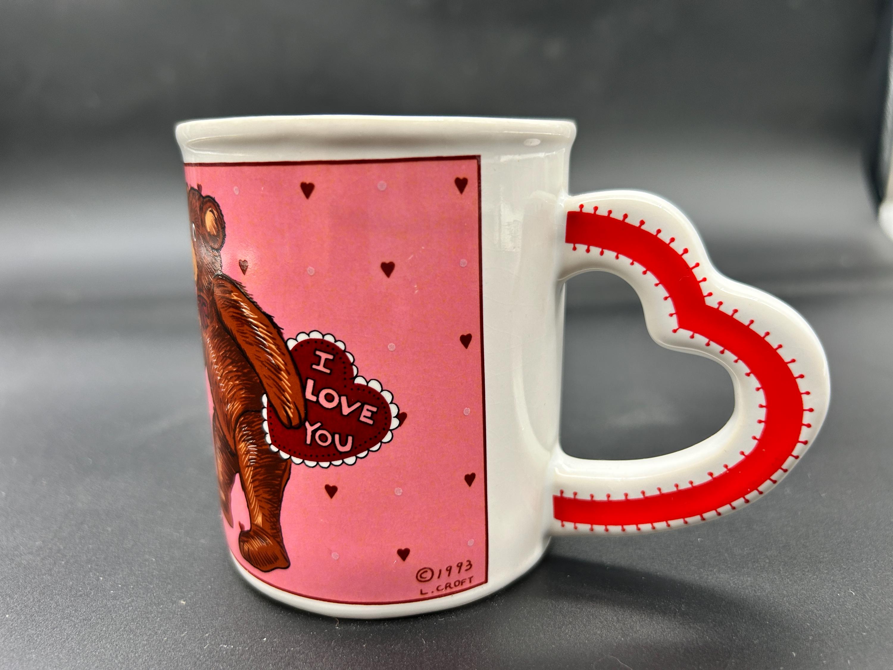 Vintage 1993 Westwood Pink Teddy Bear Mug: Heart Handle Valentine's Cup -  Etsy