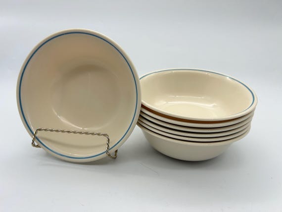 コレールヴィンテージボウルセット ヴィンテージ コレール ベージュ ボウル 7個セット ブルー ストライプ