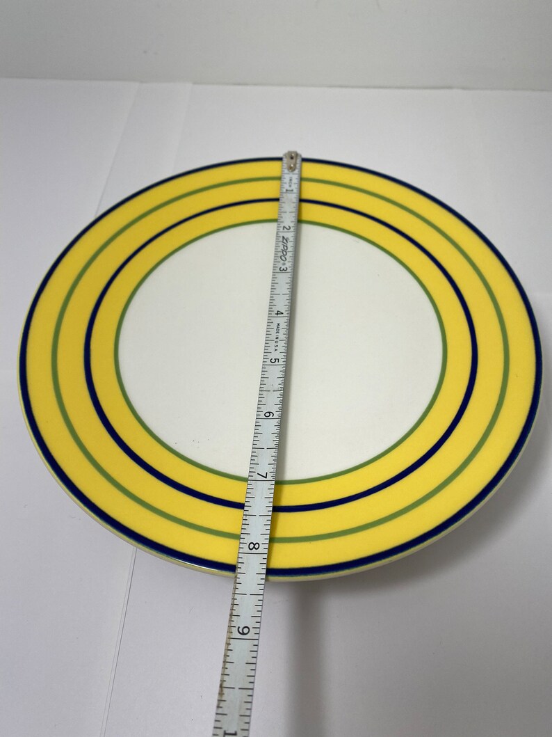 5 Pagnossin Treviso Ironstone Plates Italy Yellow Blue Green Etsy