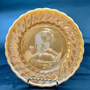 Vintage 7 Fire King Peach Swirl Luster Plate