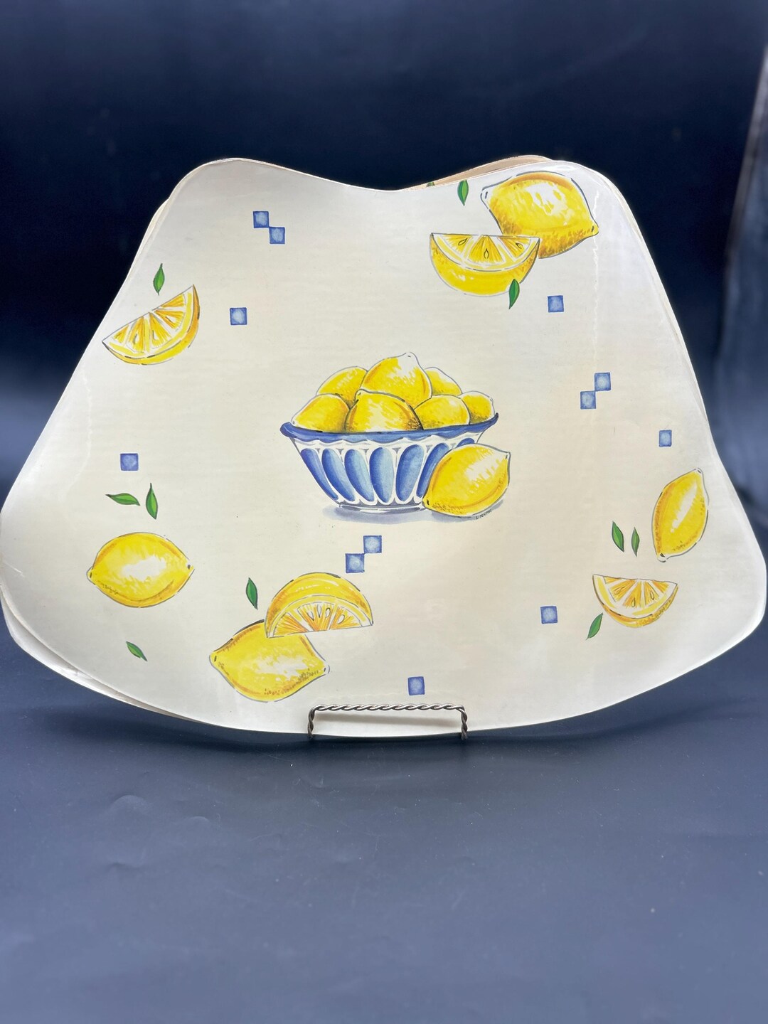 1980年代のヴィンテージビニール製レモンフルーツプレースマット