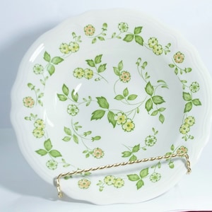 vintage Ironstone Petite Flora Soup Bowl Ovenproof #4009 Floral Yellow & Green EUC