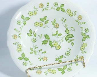 vintage Ironstone Petite Flora Soup Bowl Ovenproof #4009 Floral Yellow & Green EUC