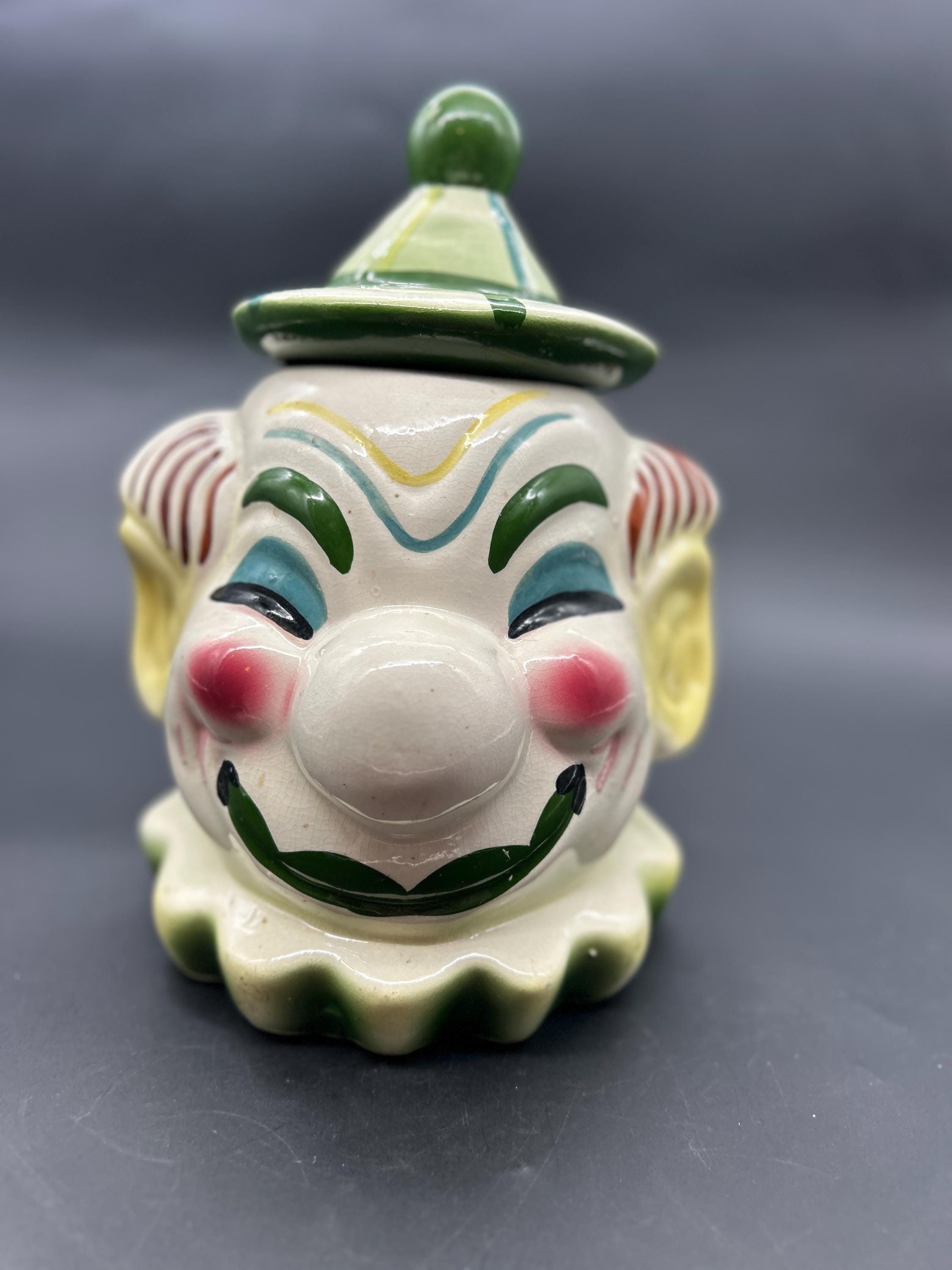 Vintage 1950s Sierra Vista Ceramic Clown Cookie Jar California