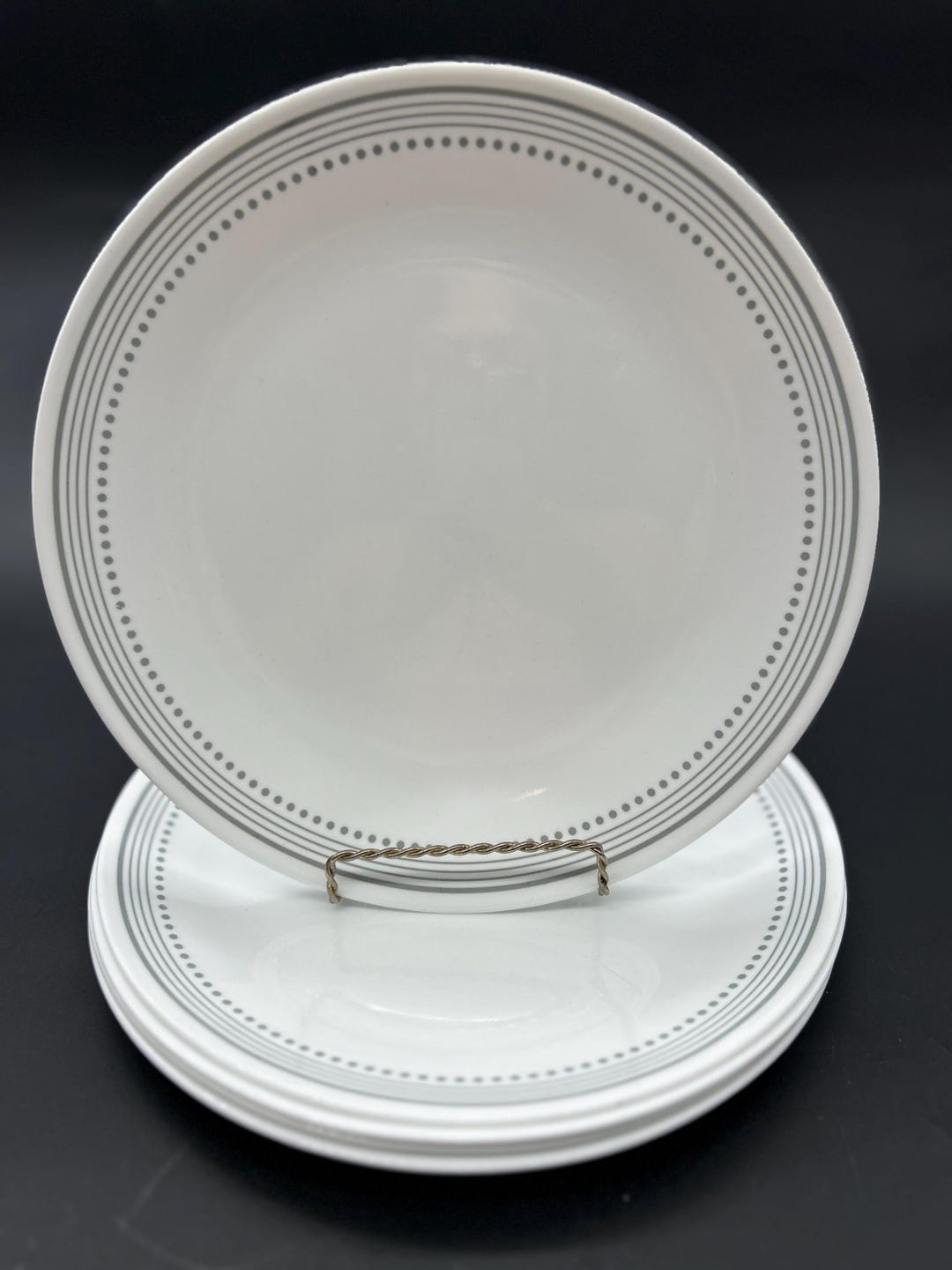 Set of 5 Corelle MYSTIC GRAY DINNER Plates 10.25