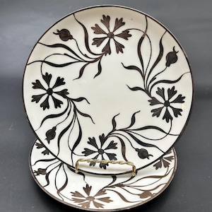 Antique Vintage Haviland 7.5&quot; limoges france hand painted floral plate Set of 2