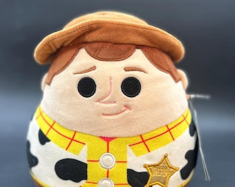 Peluche de Woody Squishmallow Kellytoy de 10" completamente nuevo con etiquetas Disney Toy Story