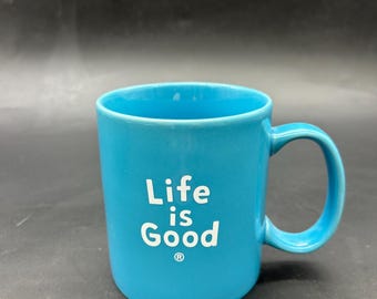 Blue Life is Good Coffee Tea Mug Cup Jake Beret Artist
