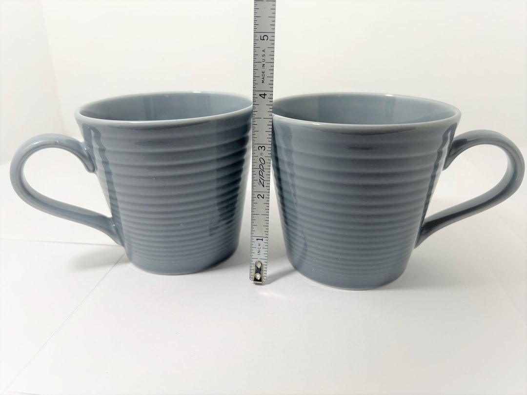 Royal Doulton Gordon Ramsay Maze Gray Ribbed Mugs - Set of 2 - Etsy