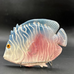 Fish Wall Art Pottery Decor Wall Hanging Blue Tang Fish Vintage Tropical