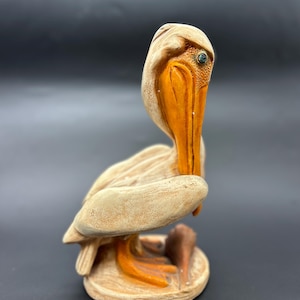 Vintage MCM Seaboard Collection Pelican Statue Ceramic Sculpture Coastal Decor