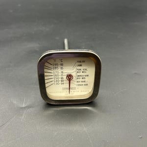 Vintage Springfield Square Meat Thermometer - MADE IN USA Waterproof Easy Clean