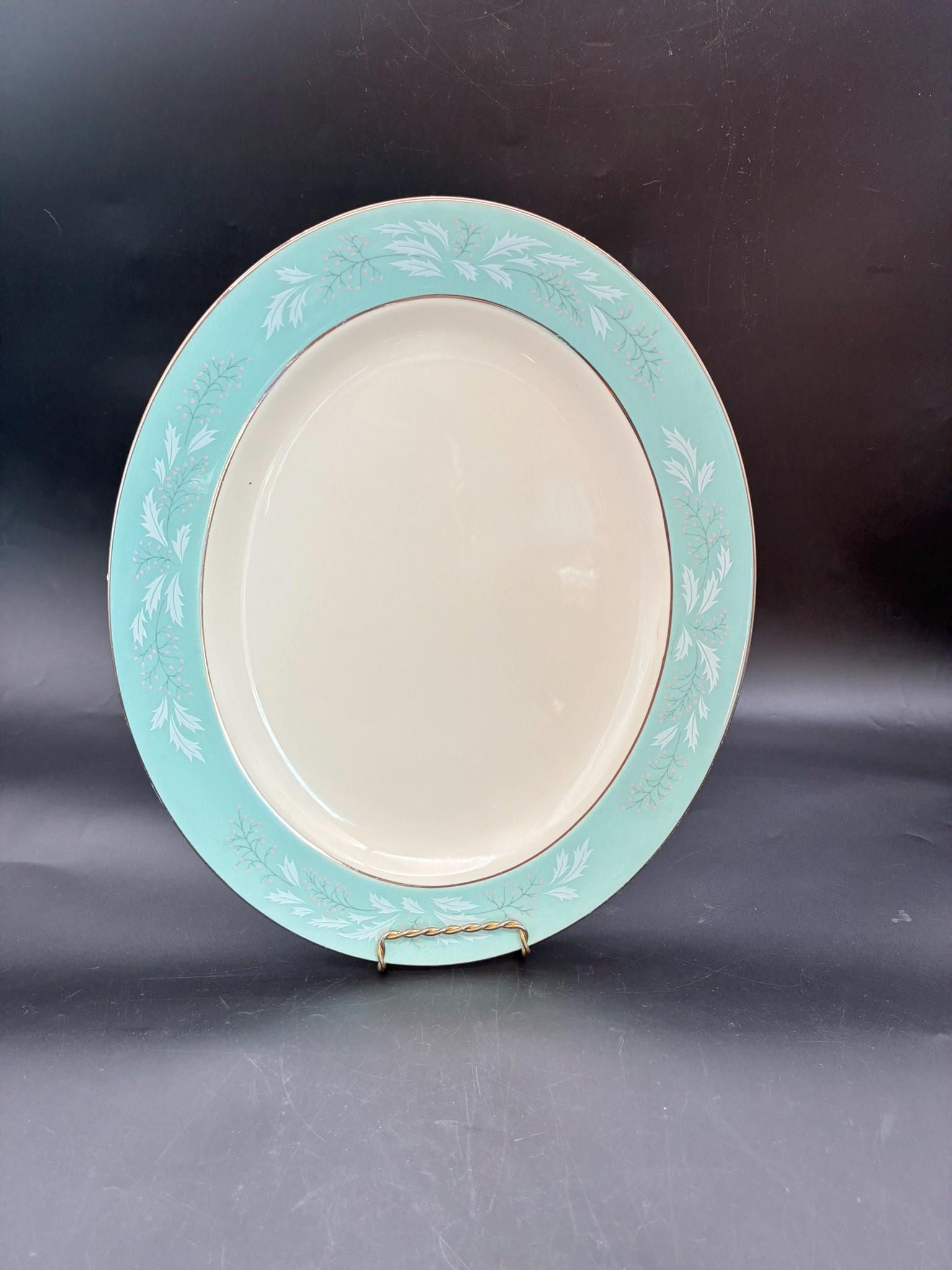Homer Laughlin Cavalier Eggshell Romance Oval Platter 13.5 Inch