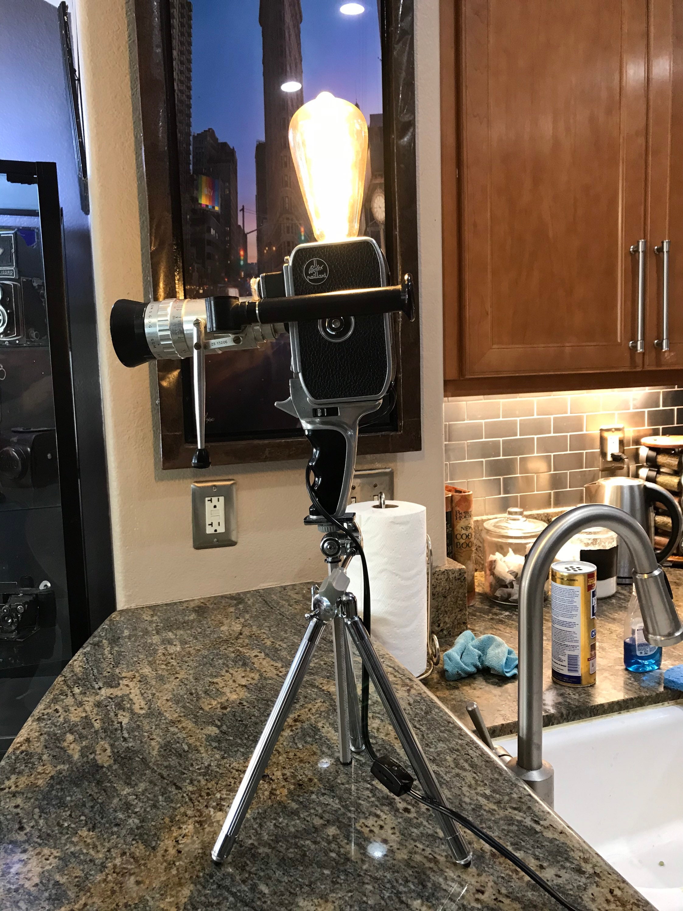 camera tripod table lamp